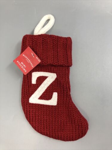 mp 8" Knit Monogram Mini Stocking White - U