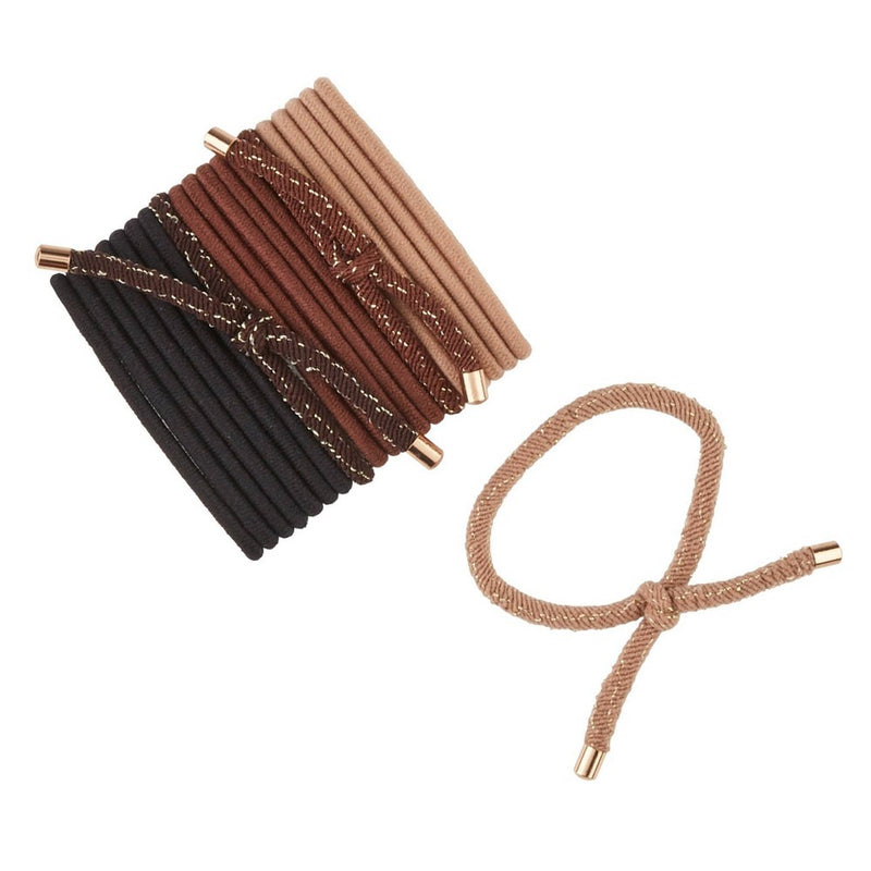 scunci Basic Ponytailers Hair Bands with Gold Tip - Neutral - 20ct