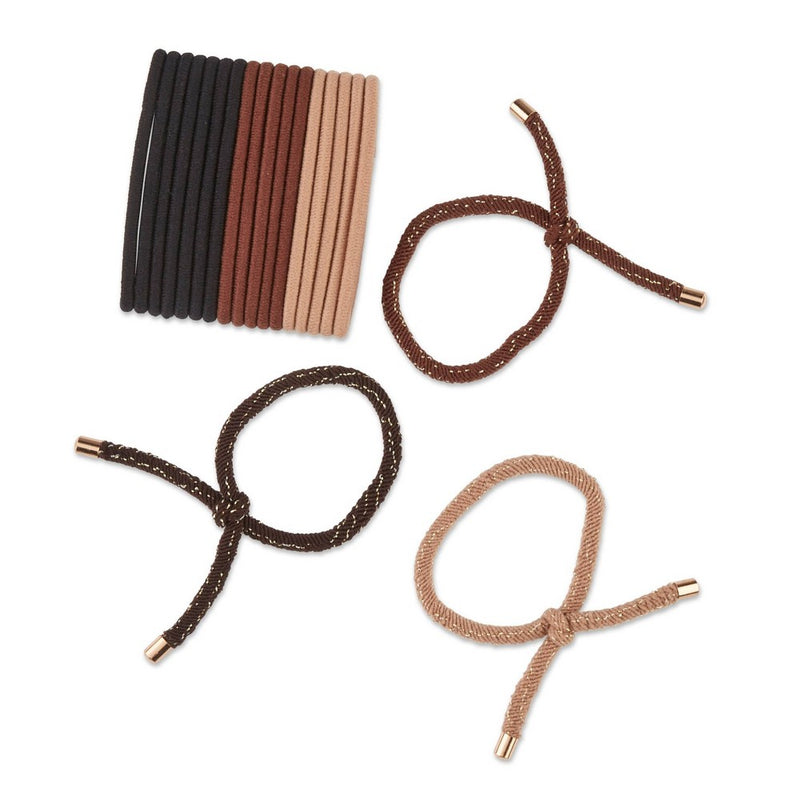 scunci Basic Ponytailers Hair Bands with Gold Tip - Neutral - 20ct