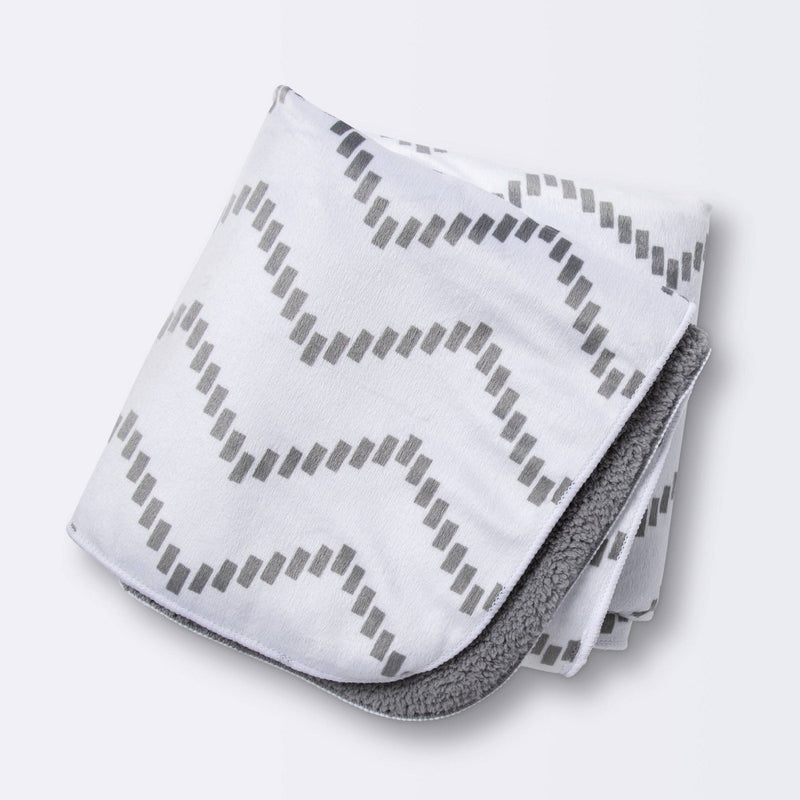 Plush Velboa Baby Blanket - Cloud Island Chevron