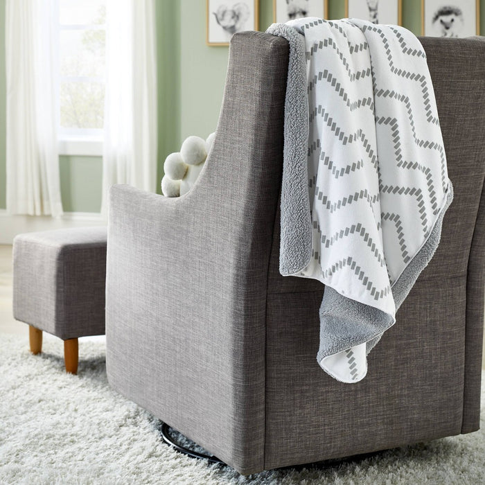 Plush Velboa Baby Blanket - Cloud Island Chevron