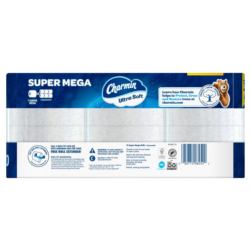 Charmin Ultra Soft Toilet Paper - 12 Super Mega Rolls