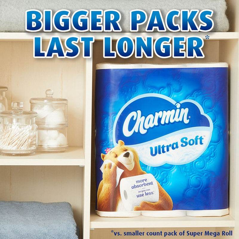 Charmin Ultra Soft Toilet Paper - 12 Super Mega Rolls