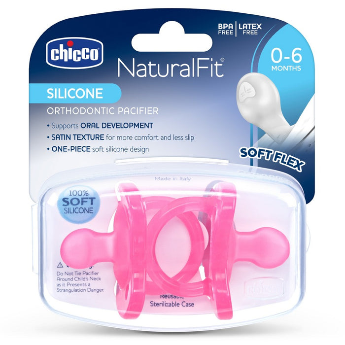 Chicco NaturalFit 2pk 0-6M Soft Silicone Pacifier - Pink