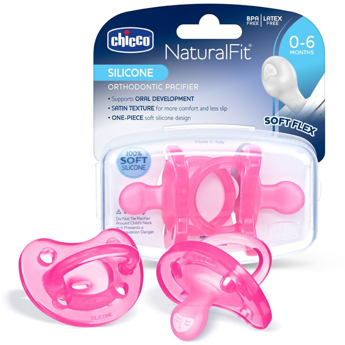 Chicco NaturalFit 2pk 0-6M Soft Silicone Pacifier - Pink