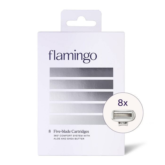 Flamingo Women's Razor Blade Refills - 5-Blade Refill Cartridges - 8ct