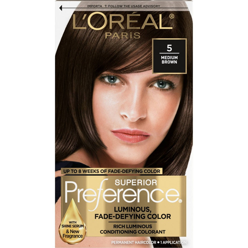 L'Oreal Paris Superior Preference Fade-Defying Color + Shine System - 5 M Brown - 1 Kit