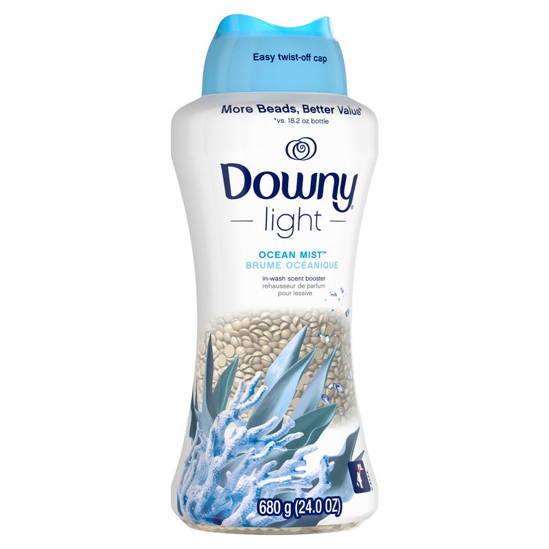 Downy Light Ocean Mist Laundry Scent Booster Beads for Washer with No Heavy Perfumes - 24oz