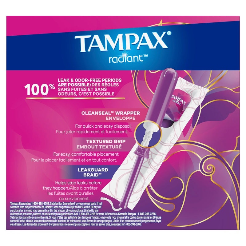 Tampax Radiant Light and Regular Duo-Pack Tampons - 26ct