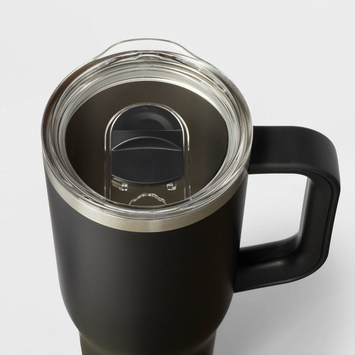 40oz Steel Straw Tumbler Black - Embark