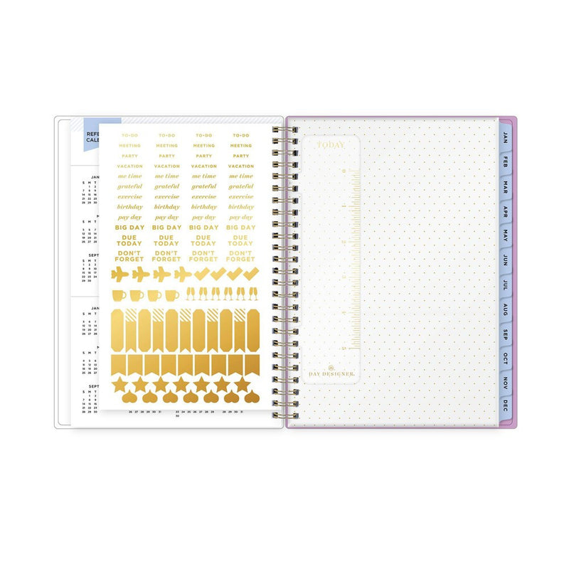 Day Designer 2024 Planner with Notes Pages 5.875"x8.625" Weekly/Monthly Wild Blooms White