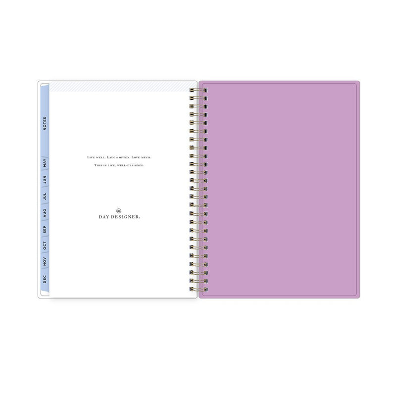 Day Designer 2024 Planner with Notes Pages 5.875"x8.625" Weekly/Monthly Wild Blooms White