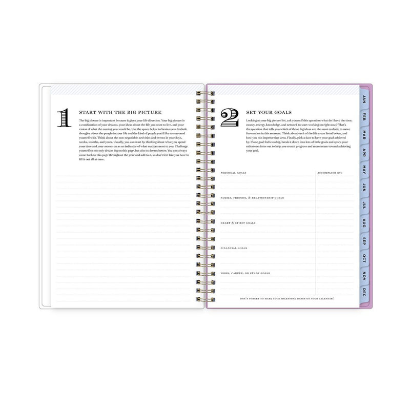 Day Designer 2024 Planner with Notes Pages 5.875"x8.625" Weekly/Monthly Wild Blooms White