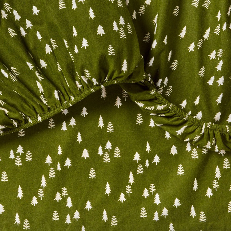 King Holiday Flannel Sheet Set Tree Print - Threshold