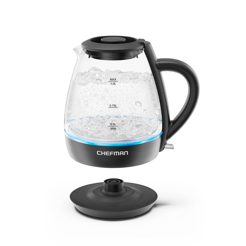 Chefman 1L Cordless Glass Electric Kettle