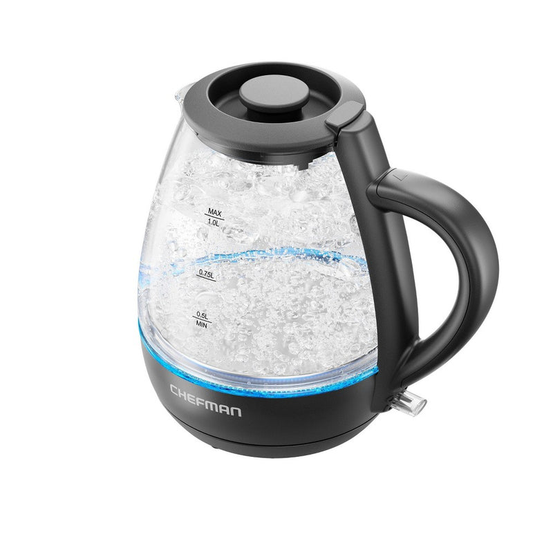 Chefman 1L Cordless Glass Electric Kettle