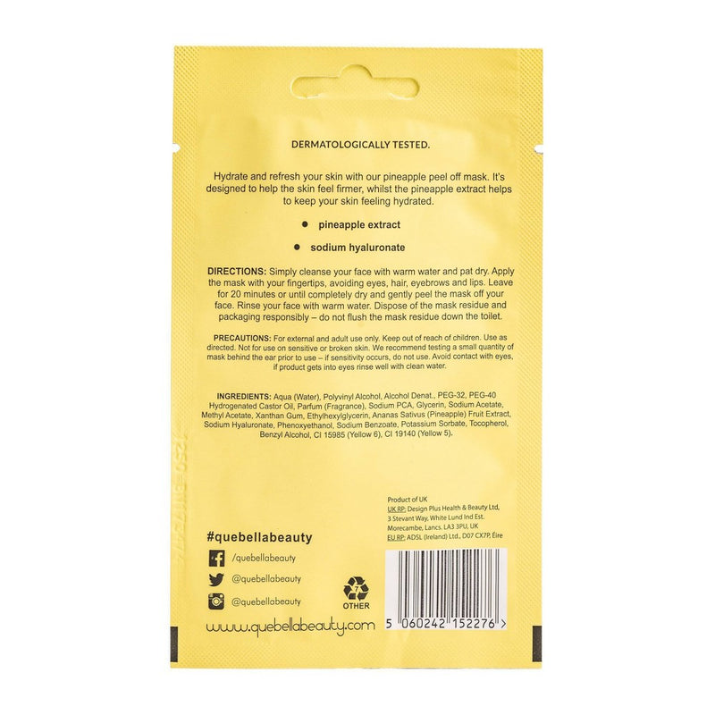 Que Bella Hydrating Pineapple Peel Off Mask - 0.35oz