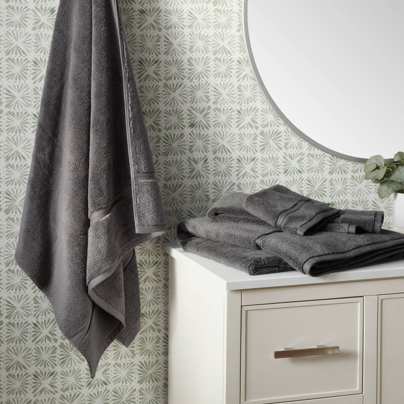 Spa Plush Bath Towel Dark Gray - Threshold