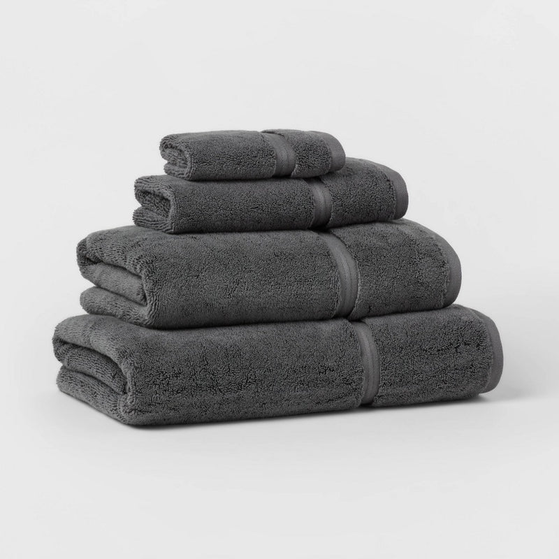 Oversized Spa Plush Bath Towel Dark Gray - Threshold