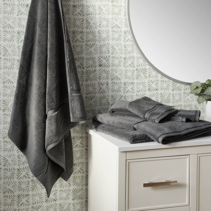 Oversized Spa Plush Bath Towel Dark Gray - Threshold