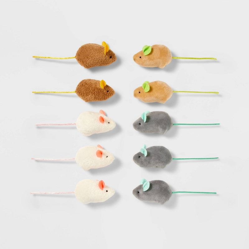 Mouse Multipack Cat Toy Set - 10pk - Boots & Barkley