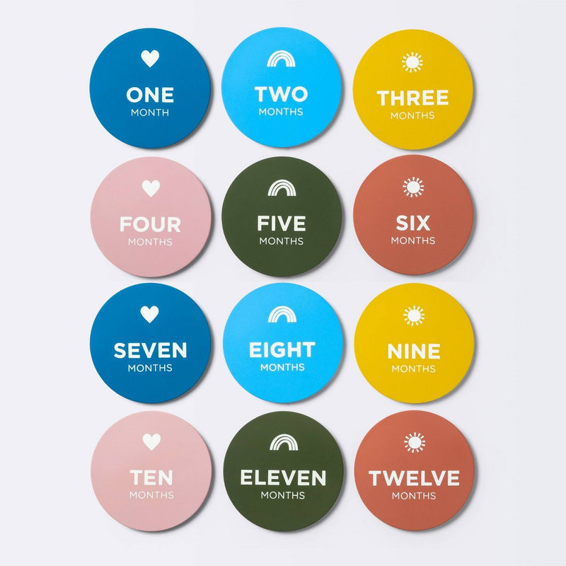 Round Monthly Milestone Cards - Cloud Island