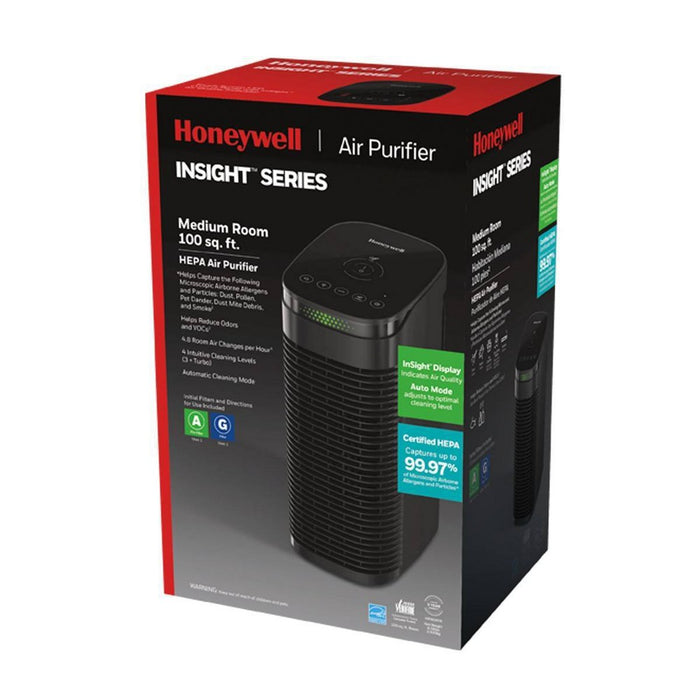 Honeywell InSight HEPA Air Purifier for Medium Rooms (100 sq. ft.) HPA080B Black