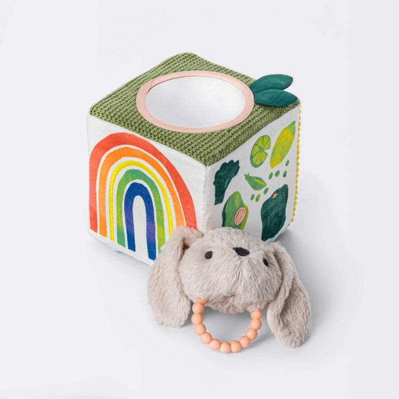 Fruit and Vegetable Interactive Plush Cube with Rabbit Rattle - Cloud Island