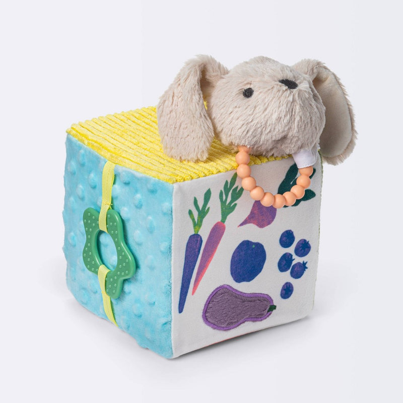Fruit and Vegetable Interactive Plush Cube with Rabbit Rattle - Cloud Island