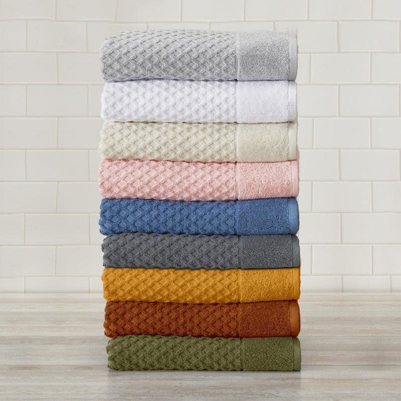 100% Cotton Quick-Dry Diamond Textured Bath Towel Set (Bath Towel (4-Pack), Copper) - Great Bay Home
