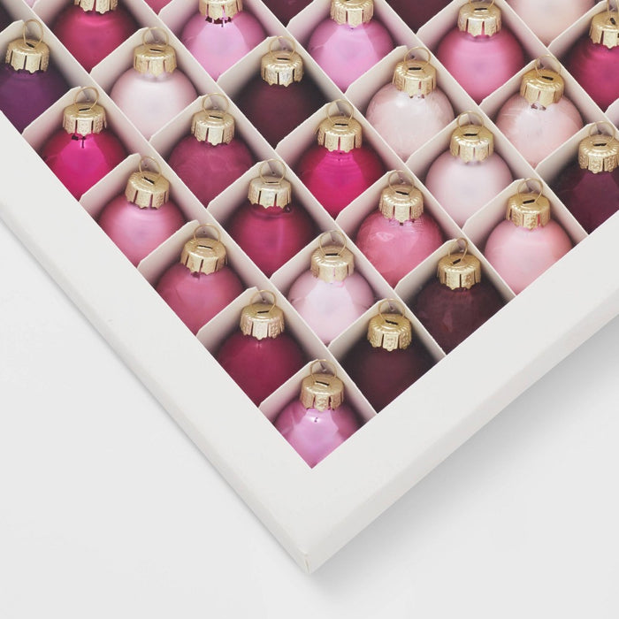 Round Glass Mini Christmas Tree Ornament Set 49pc Pink - Wondershop