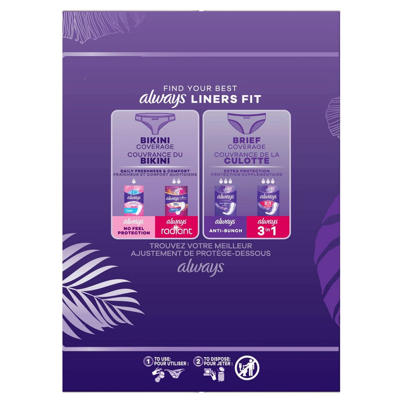 Always Dailies Extra Protection Unscented Panty Liners - Long - 48ct
