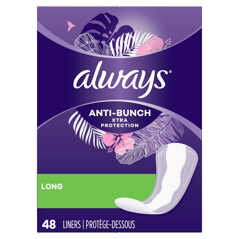 Always Dailies Extra Protection Unscented Panty Liners - Long - 48ct