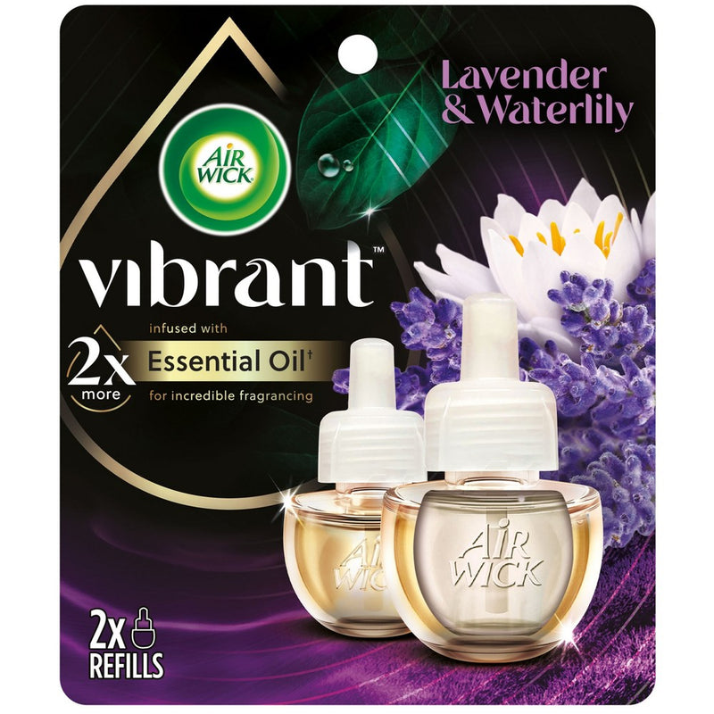 Air Wick Vibrant Scented Oil Air Freshener Refill - Lavender & Waterlily - 1.34 fl oz/2pk