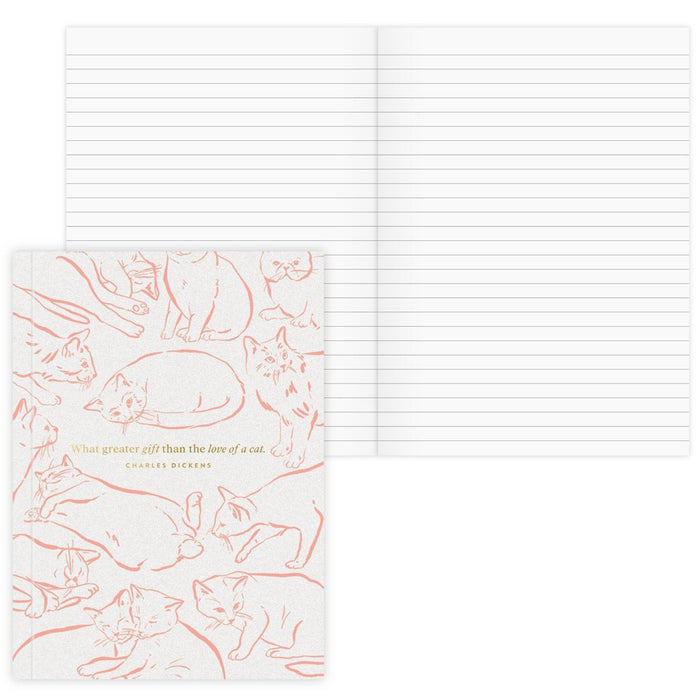 College Ruled Journal Softcover Cats - Green Inspired