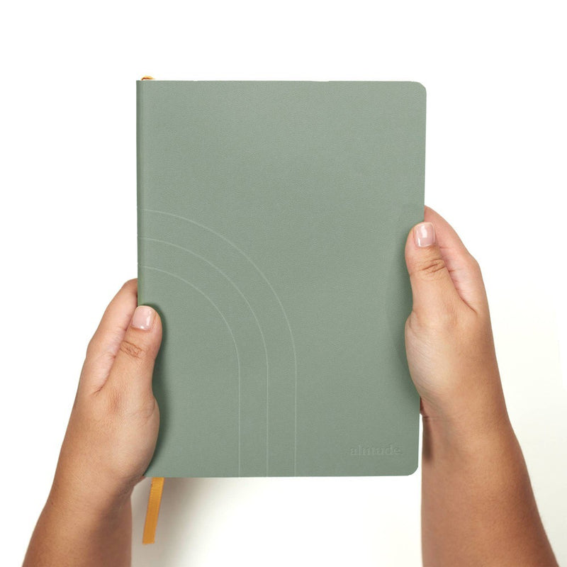 Altitude 80 Sheet College Ruled Journal 5.85"x8.25" Dark Sage Vegan Leather