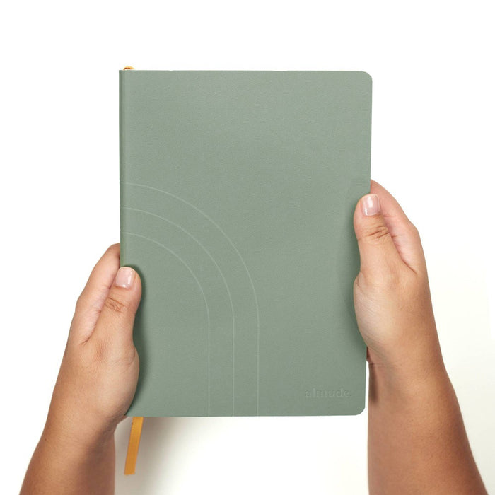 Altitude 80 Sheet College Ruled Journal 5.85"x8.25" Dark Sage Vegan Leather
