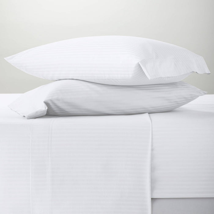 Full 6pc 400 Thread Count Damask Solid Sheet Set White - Threshold
