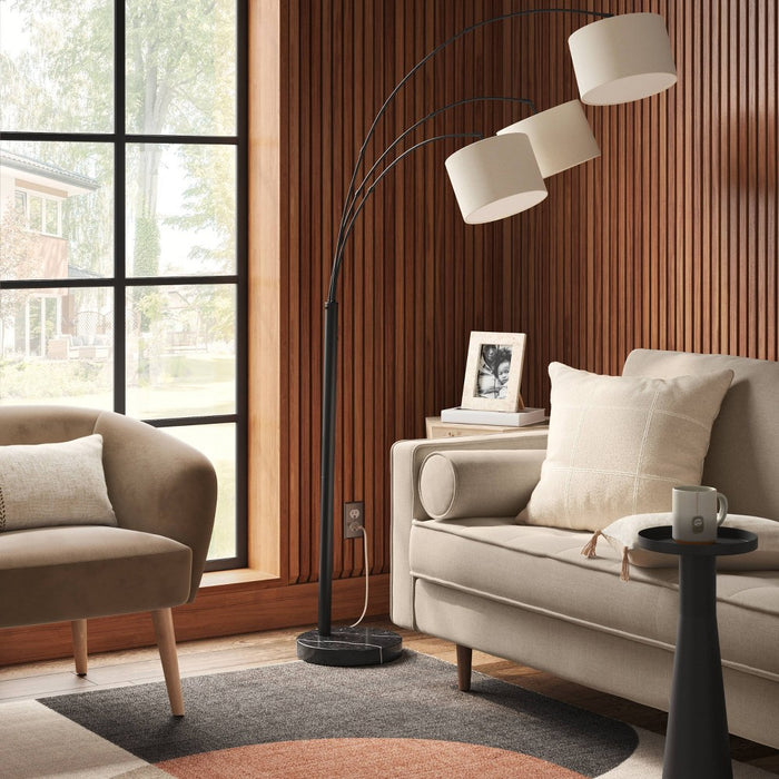 Avenal 3-Head Shaded Arc Floor Lamp Black - Threshold (LOCAL PICKUP ONLY)