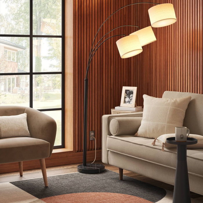 Avenal 3-Head Shaded Arc Floor Lamp Black - Threshold (LOCAL PICKUP ONLY)
