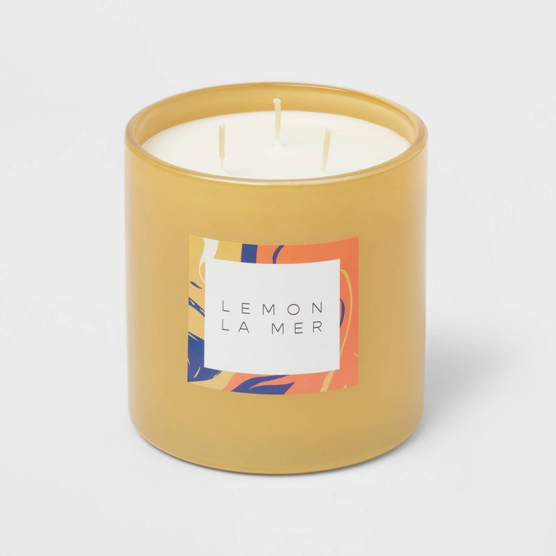 3-Wick 28oz Glass Lemon La Mer Candle Yellow - Opalhouse