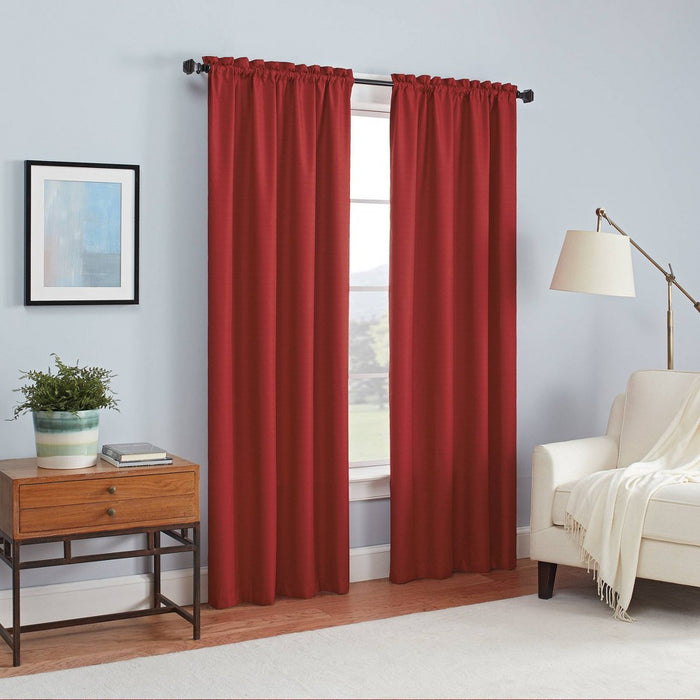 1pc 42"x63" Blackout Braxton Thermaback Window Curtain Panel Red - Eclipse