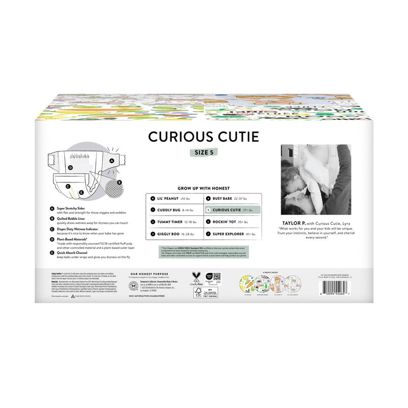 The Honest Company Clean Conscious Disposable Diapers Four Print Pack - Size 5 - 84ct