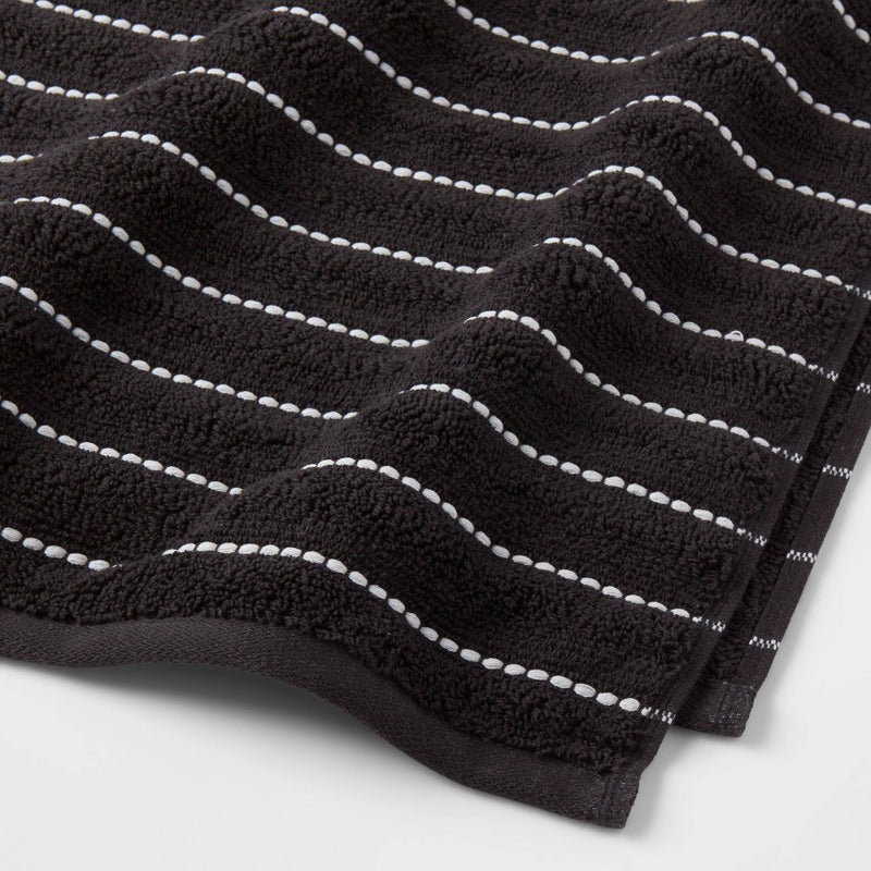 Performance Plus Oversized Bath Towel Black Striped - Threshold