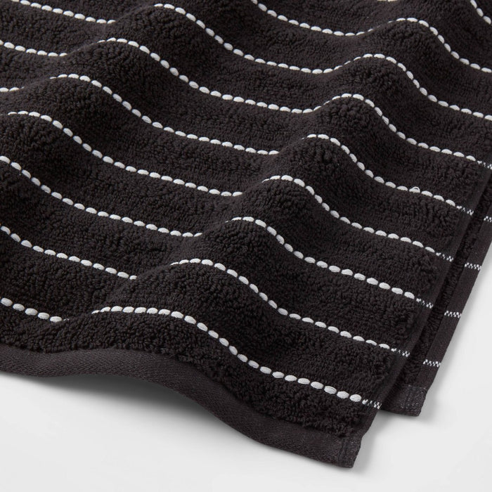 Performance Plus Oversized Bath Towel Black Striped - Threshold