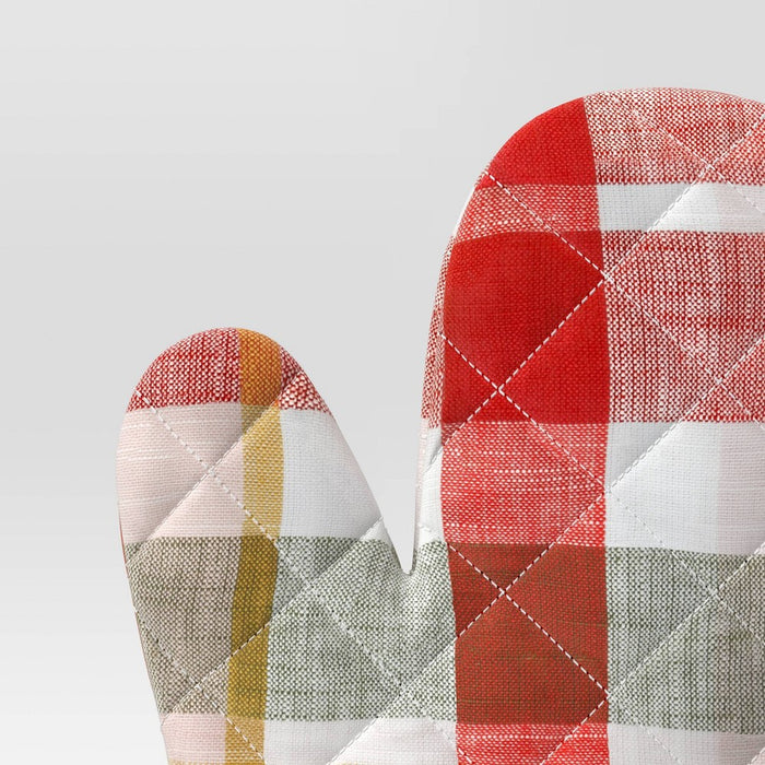 Plaid Oven Mitt and Potholder Set - Threshold
