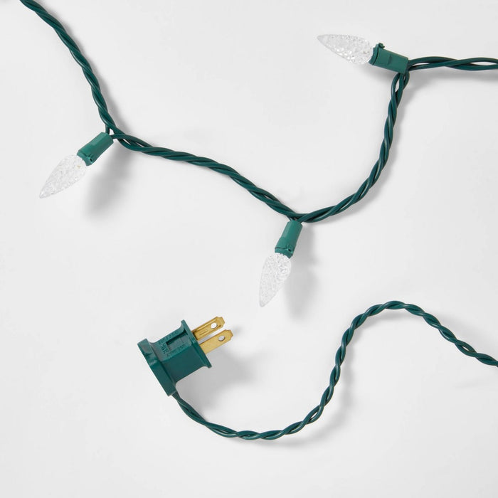 60ct LED C6 Faceted Christmas String Lights Warm White with Green Wire - Wondershop