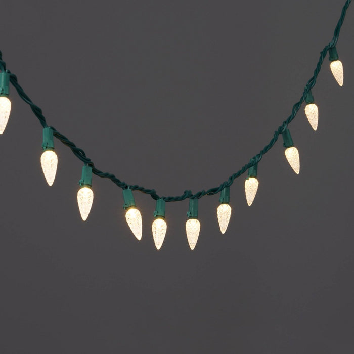 60ct LED C6 Faceted Christmas String Lights Warm White with Green Wire - Wondershop