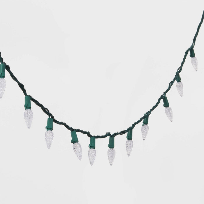 60ct LED C6 Faceted Christmas String Lights Warm White with Green Wire - Wondershop