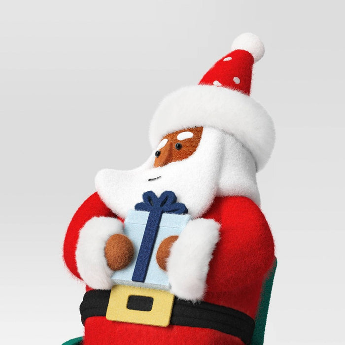Santa Fabric Christmas Figurine in Wheelchair Holding Gift - Wondershop